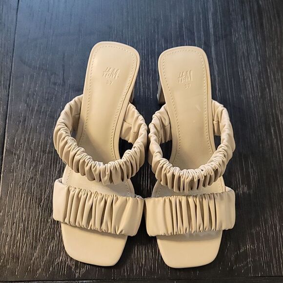 BRAND NEW H&M MULES IMITATION LEATHER OPEN TOE SANDAL - Picture 2 of 16